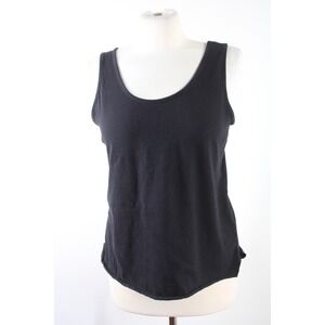Wol Hide S Black Tank Top Organic Cotton Scoop Neck Made in USA